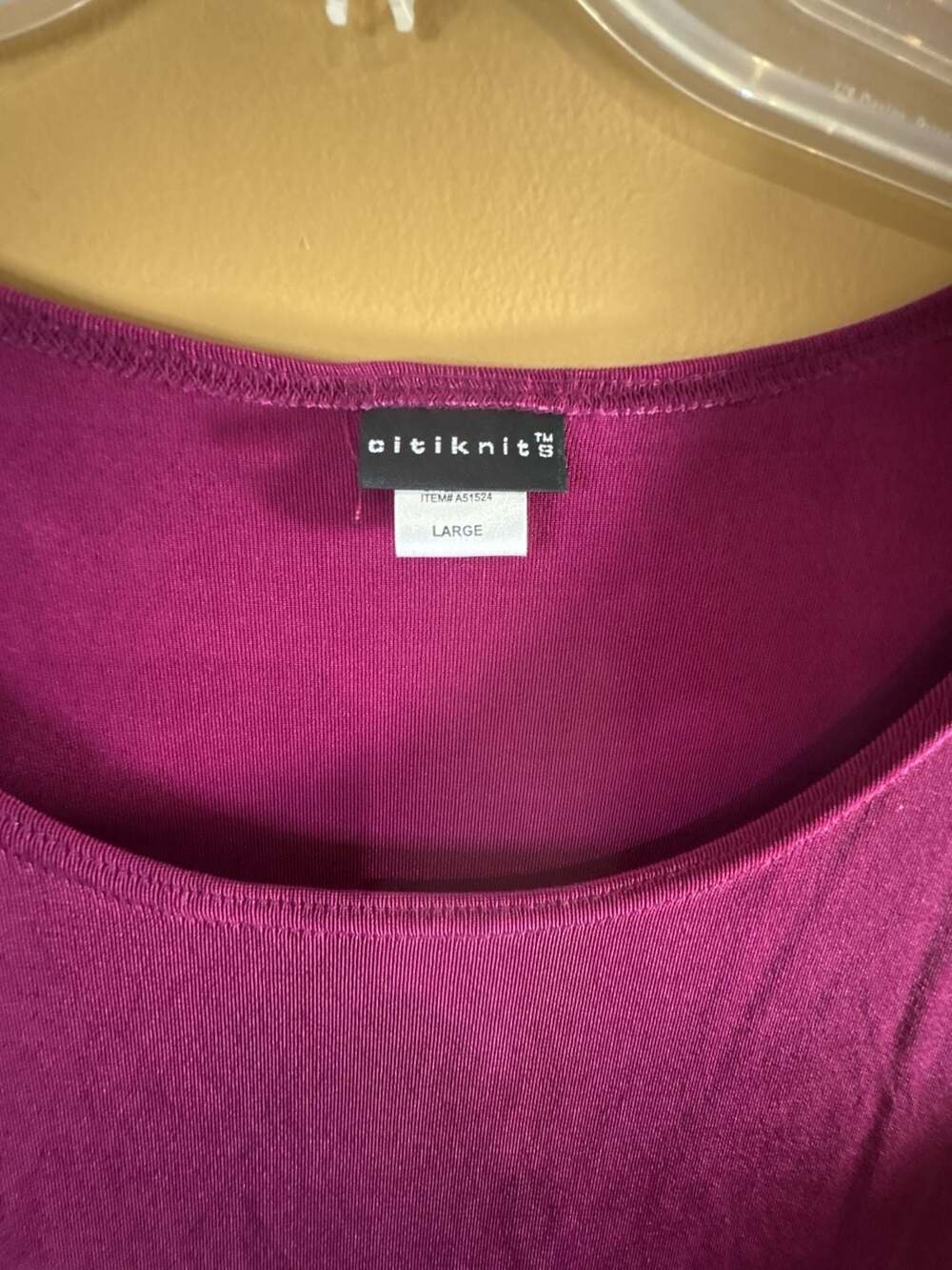 HC1070. Citiknits Women's Purple Short Sleeve Tunic Top